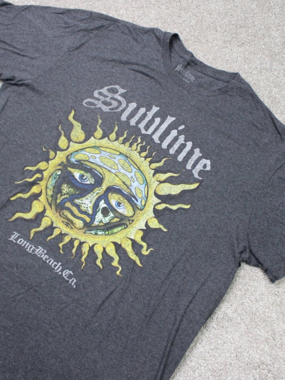 Sublime T-Shirt Mens 2XL XXL Gray Band Logo Cotton/Polyester Blend Short Sleeve - Picture 2 of 9